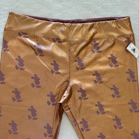 Disney Mickey Mouse Metallic Rose Gold Leggings--XL - Picture 5 of 15